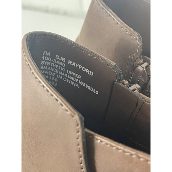 St Johns Bay Rayford Ankle Boots Womens Size 7M Brown Synthetic Upper - Picture 2 of 9